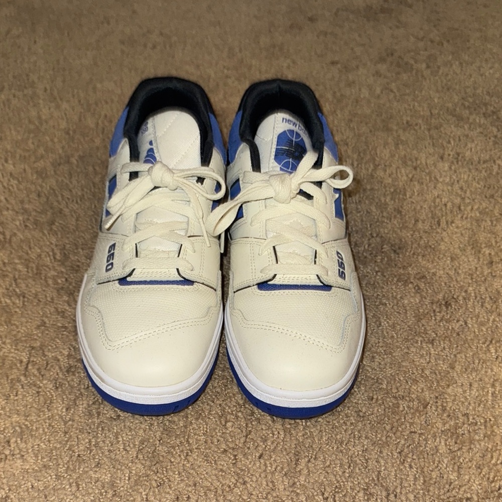 Men’s White and Blue new balance 550